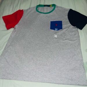 Polo by Ralph Lauren Gray Tee with Red and Blue Accents